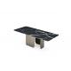 Rectangle Restaurant Marble Metal Dining Table And Chair Set For Restaurant