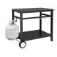 Portable Griddle Table Metal Type Iron Double-Shelf Worktable for Movable Steel Cart