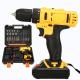 36V Brushed Motor Battery Operated Drills Electric Screwdriver Set For Concrete