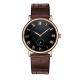 Fashion Stainless Steel Watches with Leather strap / quartz wrist watch for men , ultra - thin case
