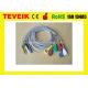 Medical Consumables DIN 1.5 type 7 leadsHolter ECG Leadwire medical cables,snap