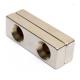 Square High Strength Neodymium Magnets With Countersunk Holes Block Shape