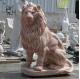 Sunset Red Marble Life Size Lion Statues Natural Stone Carving Garden Lions Sculpture Large Outdoor Entrance