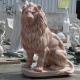 Sunset Red Marble Life Size Lion Statues Natural Stone Carving Garden Lions Sculpture Large Outdoor Entrance
