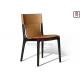 Solid Structure Contemporary Leather Dining Chairs Ash Wood Frame Without Armrest