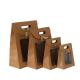 wholesale custom recycled flat bottom small food paper bag shopping packaging bag brown kraft paper bag with clear window