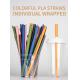 Coloured Compostable Individually Wrapped PLA Disposable Straws Biodegradable Straight PLA Straws