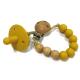 ODM Baby Teething Chew Silicone Pacifier Holder Wood Bead Pacifier Clip