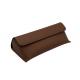 Brown Handmade Triangle Ladies Leather Glasses Case