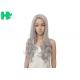 Sliver White Color Long Synthetic Fiber Wigs Natural Curly Without Bangs