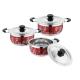 2019 hot selling 6pcs stainless steel cookware set & red color ,blue color 3pcs non-stick cooking pot