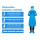 Disposable Nonwoven SMS Blue Surgical Gown , Isolation Apron Patient Gown