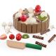Cake 11cm Wooden Fruit Cutting Set Chopping Kids Role Play Toys