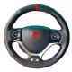 Black Suede Leather Steering Wheel Cover for Honda Civic Si 9 9th Gen 2012 2013 2014 2015