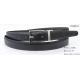 Dark Black PU Reversible Buckle Belt With Nickel Satin Zinc Alloy 2.85cm Width