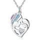 1.92x1.6cm 925 Sterling Silver Heart Pendant Necklace Double Love Nickel Free