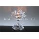 Crystal lotus flower candle holder with glass stand
