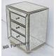 Antique Glass Mirrored Bedside Table , Professional Mirrored Bedroom Side Tables