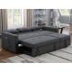 Convertible linen 3 SEATER SOFA SET with pull-out bed L shaped sofa bed with magazine pocket for living room