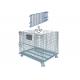 Heavy Duty Collapsible Wire Container Horizontal Full Divider BN6150108 Silver Color