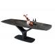 Extension Ceramic Top Dining Table Tempered Glass Heavy Duty Steel Frame