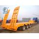 50 Tons Low Bed Semi Trailer , 3 Axles Flat Low Flatbed Trailer Manual Transmission