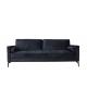 Tufted Stitching Three Seater Fabric Sofa D28 3 Seater Black Velvet Sofa