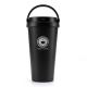 custom logo black and white Recyclable eco friendly thermos travel thermal mug coffee thermo stainless steel with cover