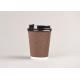 Take Out Triple Wall Cups With Lids , Ripple Paper Coffee Cups For Hot Drinking