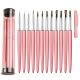 Metal Handle Triangle Nail Gel Paint Brush 12pcs Set Nail Polish Brush