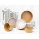 Food Disposable Kraft Bowls With Lids 12 Oz Oil Resistance