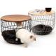 Metal Basket Coffee Table With Pet Cave