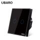 100VAC - 240VAC Touch Light Switch 2gang Black Smart Dimmable Light Switch