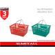 Small Plastic Shopping Baskets 20L with Metal Handle For Grocery Store 400 X 290 X 210mm