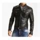 Fashionable Zipper Mens Reflective Jacket / Thick Short Black Leather Coat