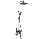 Hot and Cold 3 Gears Copper Bathroom Rain Shower Set with Brushed Silver-gray Finish