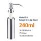 SUS304 Sink Accessory  240ml Sink Soap Dispenser Bottle Indenter PE Straw