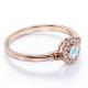 925 Sterling Silver Rose gold 1 Carat Flower Halo Ring Rainbow Moonstone Ring
