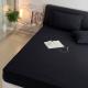 1.2m 4 feet King-Size Bedding Set in Solid Black Washed Cotton with Matching Curtains