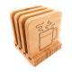 square shape with 4 set bamboo coaster set cup holder for multifunctional and stylish design