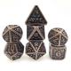Edge Resin Dice7 Piece Dice set Polyhedral Hand Carved Black Cuprum Polyhedral Gray