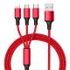 Wholesale Nylon Braided Usb Charger 3 in 1 Usb Charger Cable Multi Charging Cable For iphone