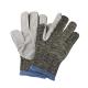 NK13402LR Aramid Fibre Cut Resistant Gloves with Grey Design and Cow Split Leather Palm
