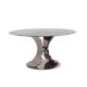 Rose Gold Base Marble Top Table With Metal Legs For Dining Room