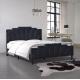 Black PU Leather Upholstered Bed Manufacturer Special Shape Modern King Size