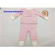 Pink Stripe AOP Baby Girl Sleepwear Sets Size Customized For Autumn / Winter