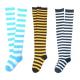 Fashionable wholesale stripe patterned supersoft polyester OEM long socks for girls