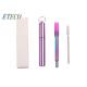 Pure Color Telescopic Stainless Steel Straws For Cold Beverage Drinking