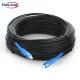 Flat FTTH 1 Core G657A LSZH Butterfly Cable , Drop Fiber Optic Cable