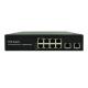 Latest POE-S2008GFB 8x100Mbps PoE + 2x1000Mbps Uplink IEEE802.3af/at PoE Switch (Built-in 100/120/150W Power Source)